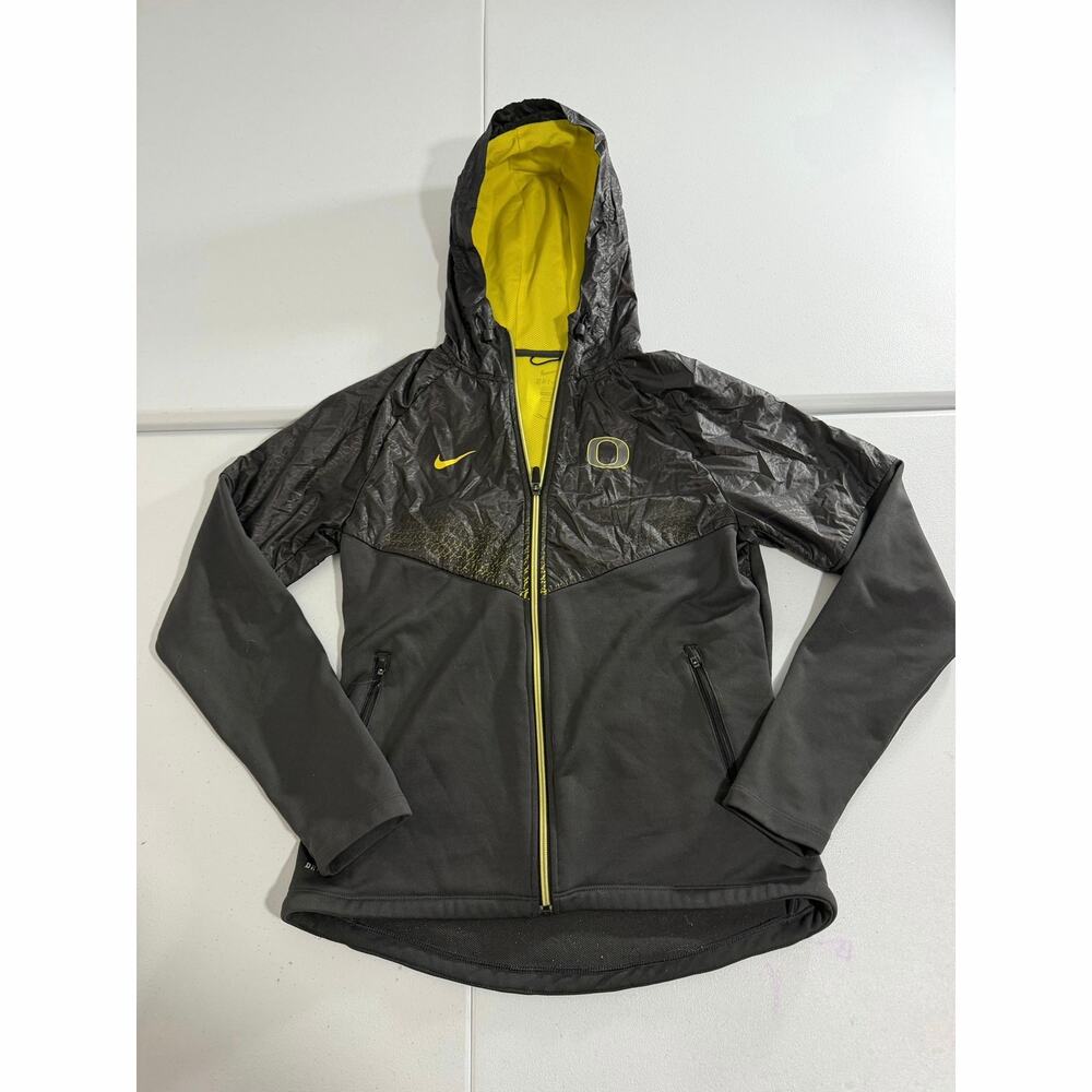 Nike Oregon Ducks Team Issued Hybrid Jacket Fleece Shell Black Yellow Sz L